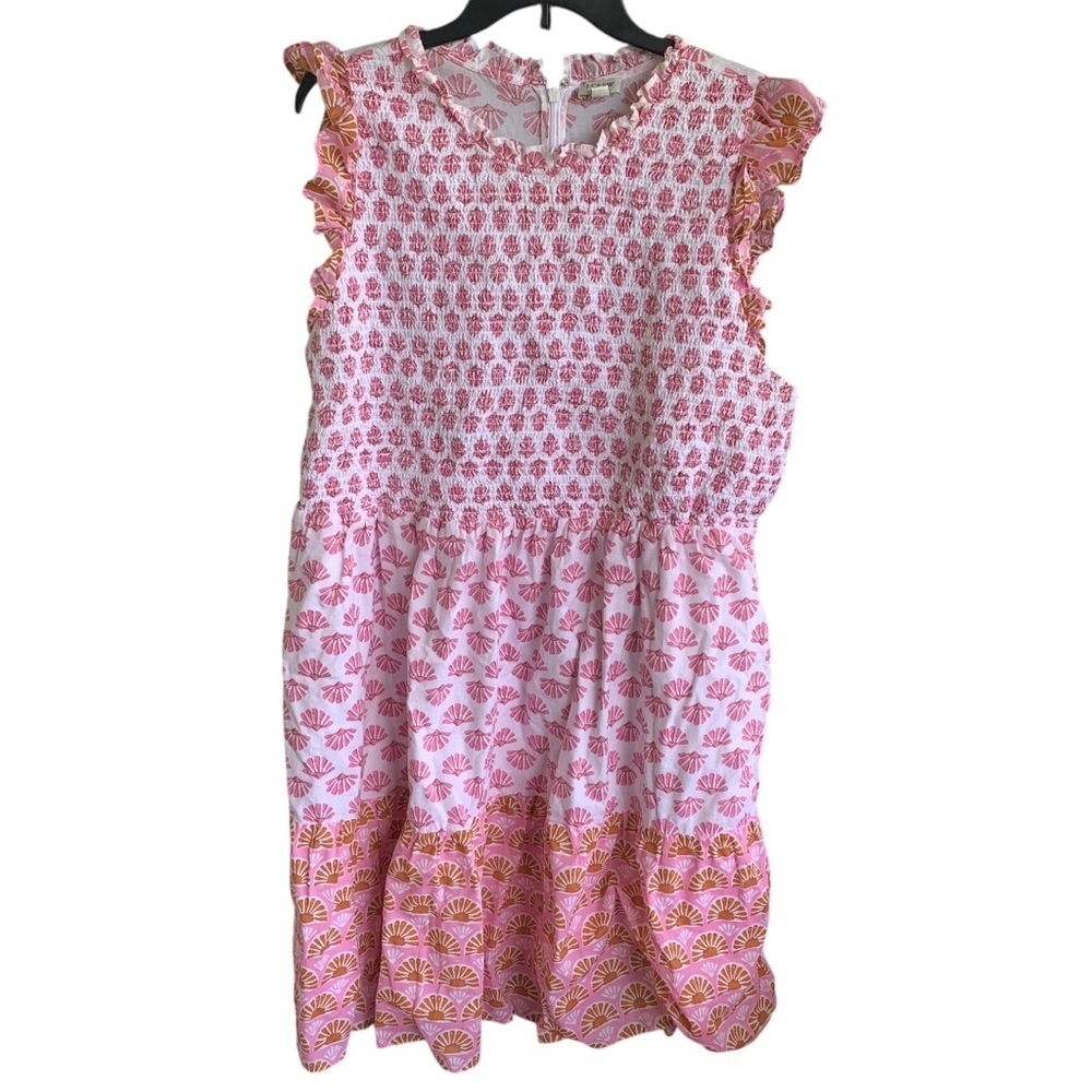 J. Crew Pink Orange Mini Dress Ruffle Sleeve Women’s Size 3X Style BR622 - Picture 3 of 9